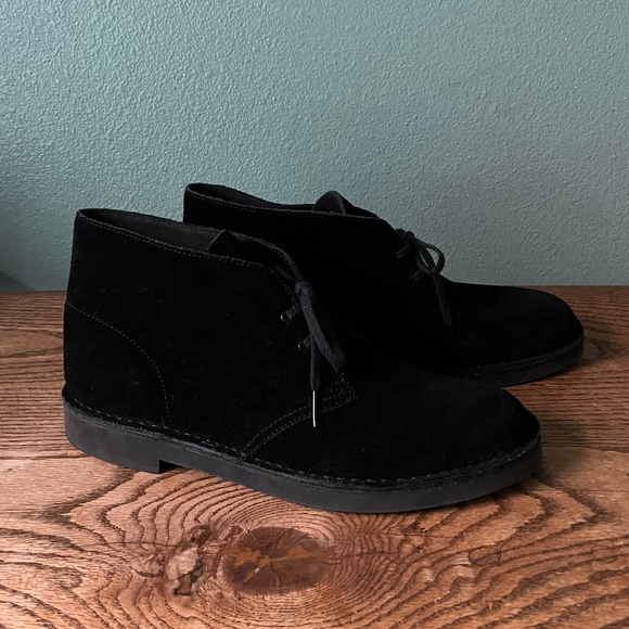 Clarks Premium Soft Black Suede Desert Boots  Crepe Soles  Mens Size 10.5 Medium main image 10